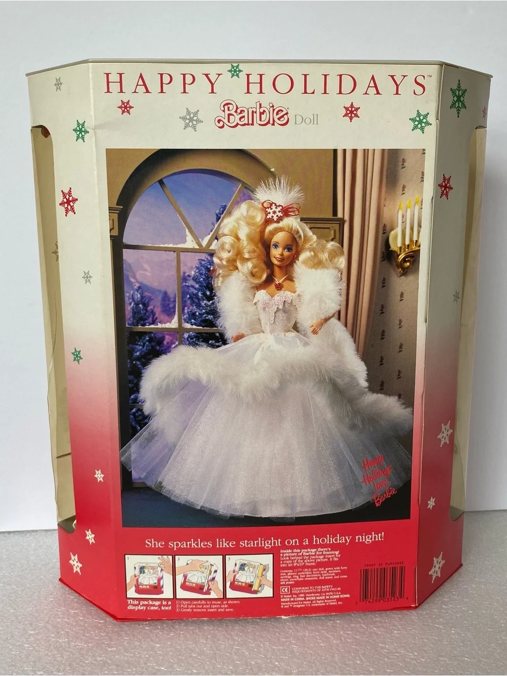 New Vintage Special Edition 1989 Happy Holiday Barbie Doll Damaged Packaging